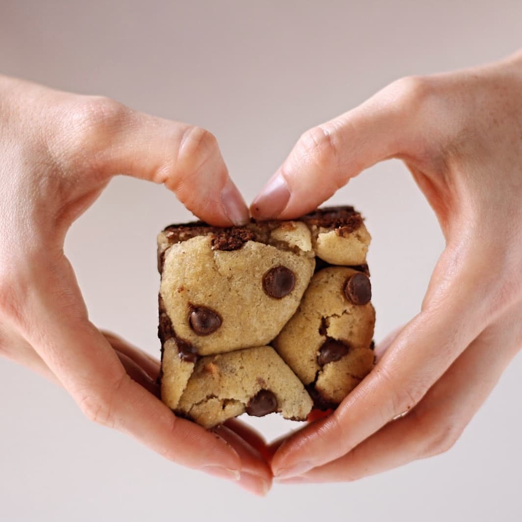 Valentine's Day brownie collection with heart decorations